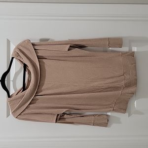 Khaki open neck top L